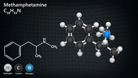 C10H15N Methamphetamine Stock Footage 146115418