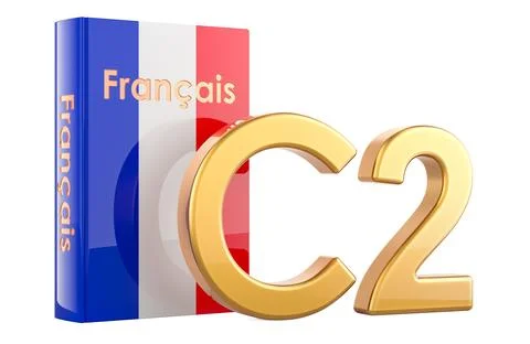 C2 French level, concept. C2 Proficiency. 3D rendering Stock Illustration