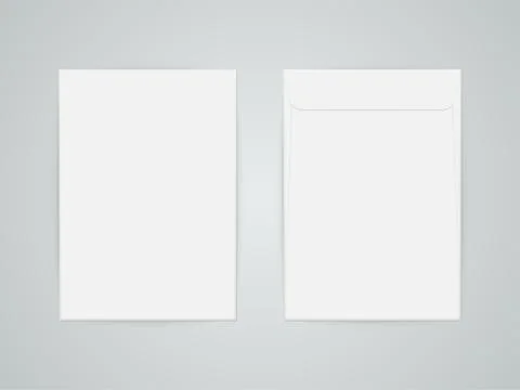 C4 blank mockup white vector letter paper envelope Illustrazione stock