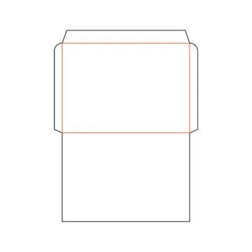 C4 envelope mockup a4 white template cut size Stock Illustration