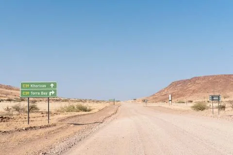 C43-road changes to C39 at Torra Bay turn-off Stock Photos