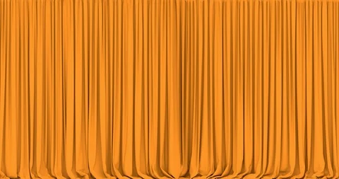 C4K 3D animation of the stage yellow curtain Video stock 100532614