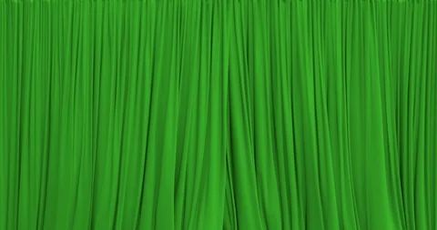 C4K 3D realistic animation of the textured green curtain Stock-Footage 116706102