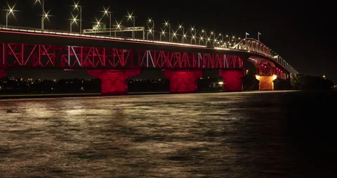 C4K Hyperlapse Harbour Bridge max parallax Stock Footage 136589517