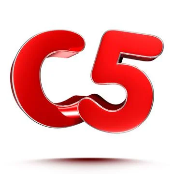 C5 red 3D illustration on white background with clipping path. 库存插图