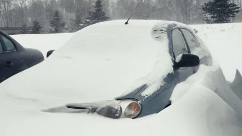 C5240 A car in the snow Stock Footage 326046426