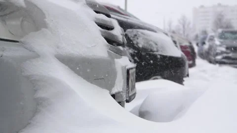 C5246 A car in the snow Stock Footage 326062236