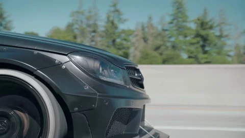 C63 passenger fender driving Video stock 212454739