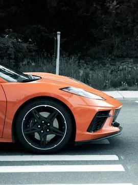 C8 Corvette Side Profile Vertical Stock Photos