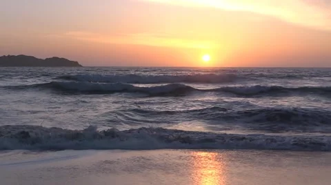 CA beach sunset 2 by dwking Stock-Footage 11024149