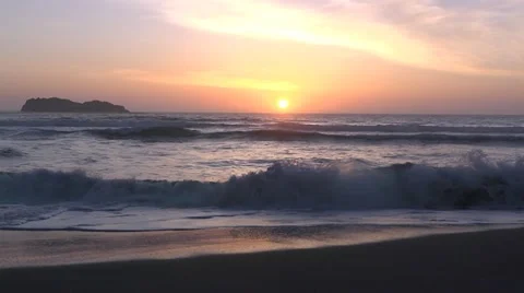 CA beach sunset by dwking Video stock 11024251
