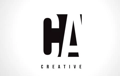 CA C A White Letter Logo Design with Black Square. Stock-Illustration