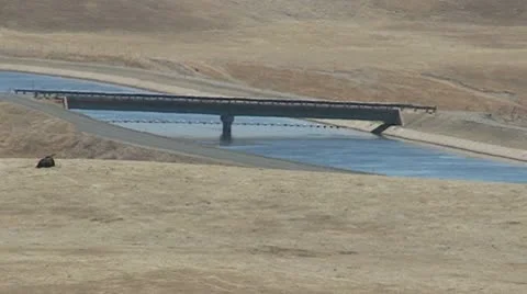 CA Central Valley Aquaduct LS to Z-In 2 Stock Footage 10736843