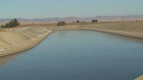 CA Central Valley CA Mendota Aquaduct Video stock 10737390