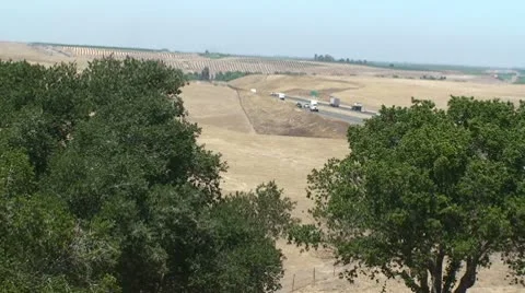CA Central Valley I-5 Z-In to New Crops Stock Footage 10737758
