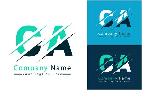 CA Letter Logo Design Concept. Vector Logo Illustration Stock Illustration