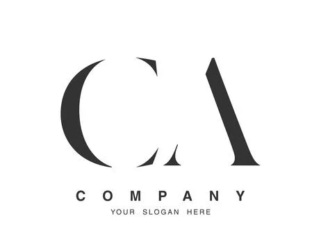 CA logo design. Initial letter c and a serif font style. Creative classic c.. Illustrazione stock