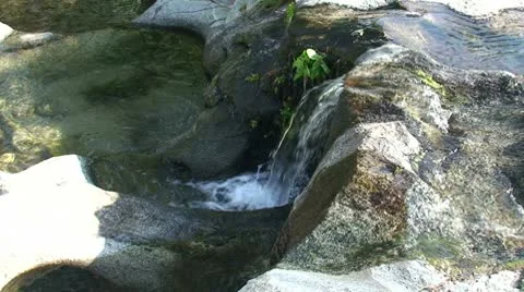 CA Mountain Stream Z-in to bouncing bubbles Stock Footage 10740327