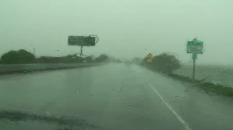 CA Rainstorm from Inside Truck Video stock 10740342