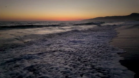 CA  slo mo beach dark dusk Surf sunset 0098 D Stock-Footage 284282809