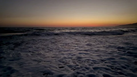 CA  slo mo dark beach dusk Surf sunset 0098 D 2 Stock-Footage 284282831