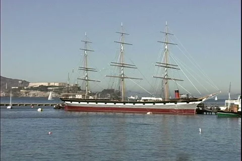 CA Thayer Tall Ship Video stock 816683