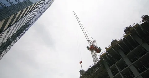 CA - Toronto - Downtown 8 Crane Stock Footage 115426132