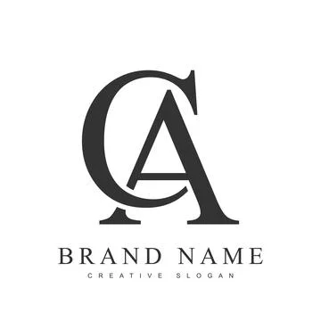 CA trendy logotype template. Initial letter c and a classic font style. Cre.. Illustrazione stock