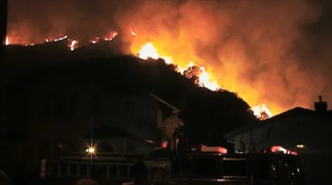 CA Wildfires, Stevenson Ranch v12 Stock Footage 11080359