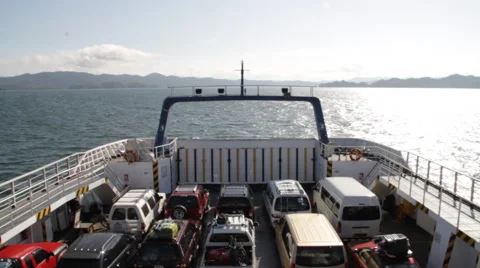 Caars on ferry boat 스톡 동영상 41902700