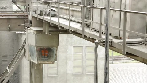 The cab with the crane driver Stock Footage 131586303