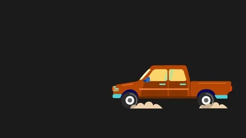 Cab is driving in black background 4k animation video clip Stock Footage 242444221