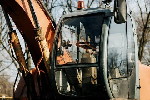 Cab of an excavator Foto stock
