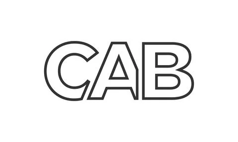 CAB logo design template with strong and modern bold text. Initial based ve.. Stock Illustration