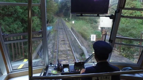 Cab Ride on Cable Railway on Mount Hiei in Japan Stock Footage 58781597