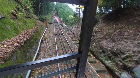 Cab Ride on Cable Railway on Mount Hiei in Japan Stock Footage 58781744