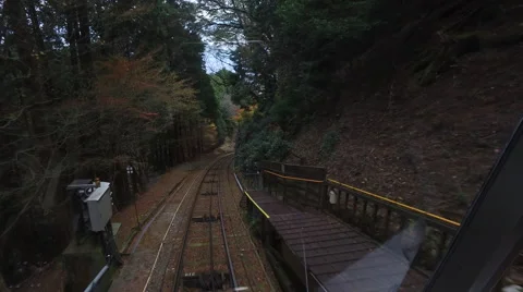 Cab Ride on Cable Railway on Mount Hiei in Japan Stock Footage 58781796