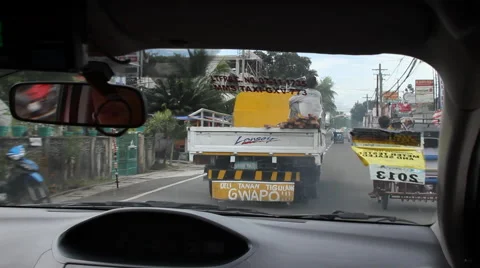 Cab ride in rural Philippines Stock Footage 39976876