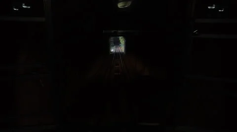 Cab Ride Through Tunnel on Cable Railway on Mount Hiei in Japan Stock Footage 58781655