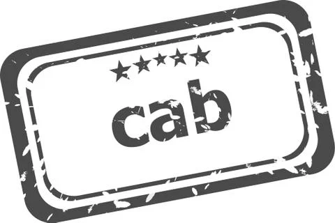 Cab on rubber stamp over a white background Stock Illustration