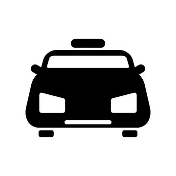 Cab silhouette icon. Cab ride information. Vector. Stock Illustration