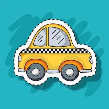 Cab transportation element patches design Ilustración de archivo