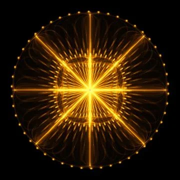 Cabalistic pattern in the form of circle with rays radiating from the center. Stock Illustration