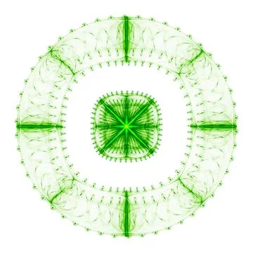 Cabalistic pattern in the form of circle with rays radiating from the center. Illustrazione stock