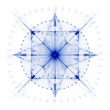Cabalistic sign a four-pointed star with circle and square. Stock Illustration