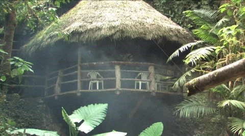 Cabana in the Cloudforest mountains of Peru  Stock Footage 296466