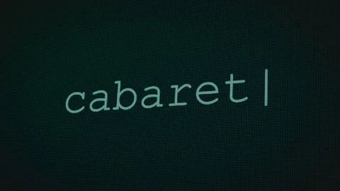 Cabaret word or text typing  on Computer Screen Animation Stock Footage 344914132