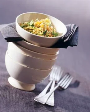 Cabbage and bean salad with pine nuts Foto stock
