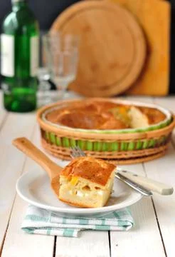 Cabbage and Boiled Egg Filled Pie Stock Photos