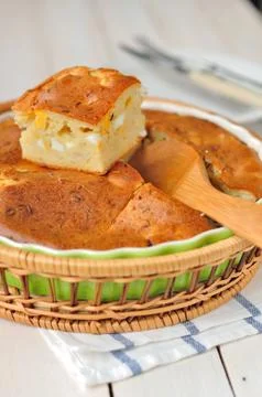 Cabbage and Boiled Egg Filled Pie Stock Photos